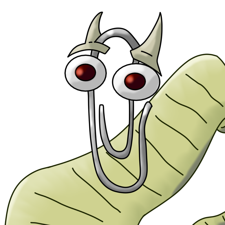 A clipy profile picture mixing an oni mask with clippy